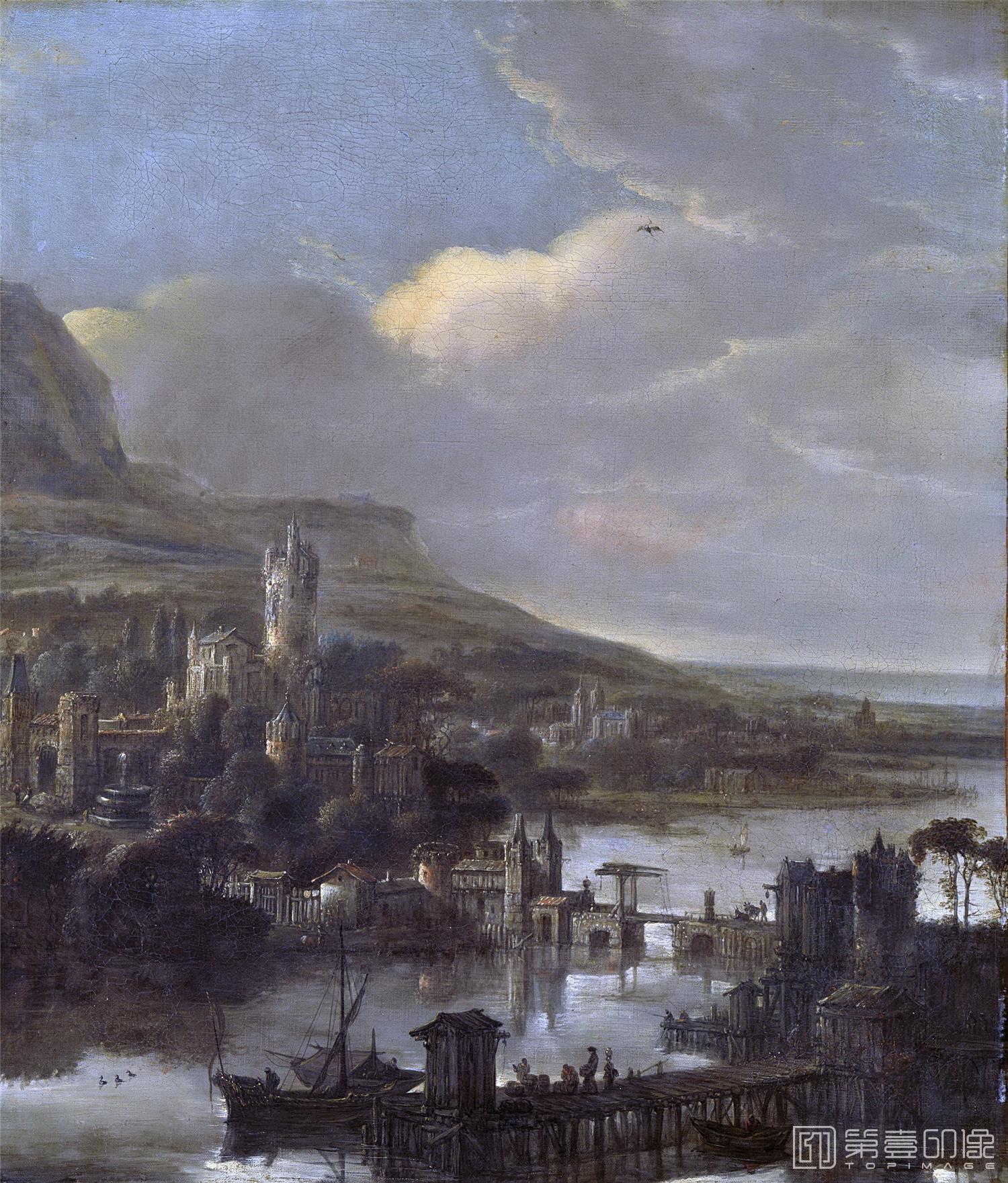 油画-荷兰阿姆斯特丹国家美术馆-Wet Jacob de (I) Riviergezicht 1640-1674
